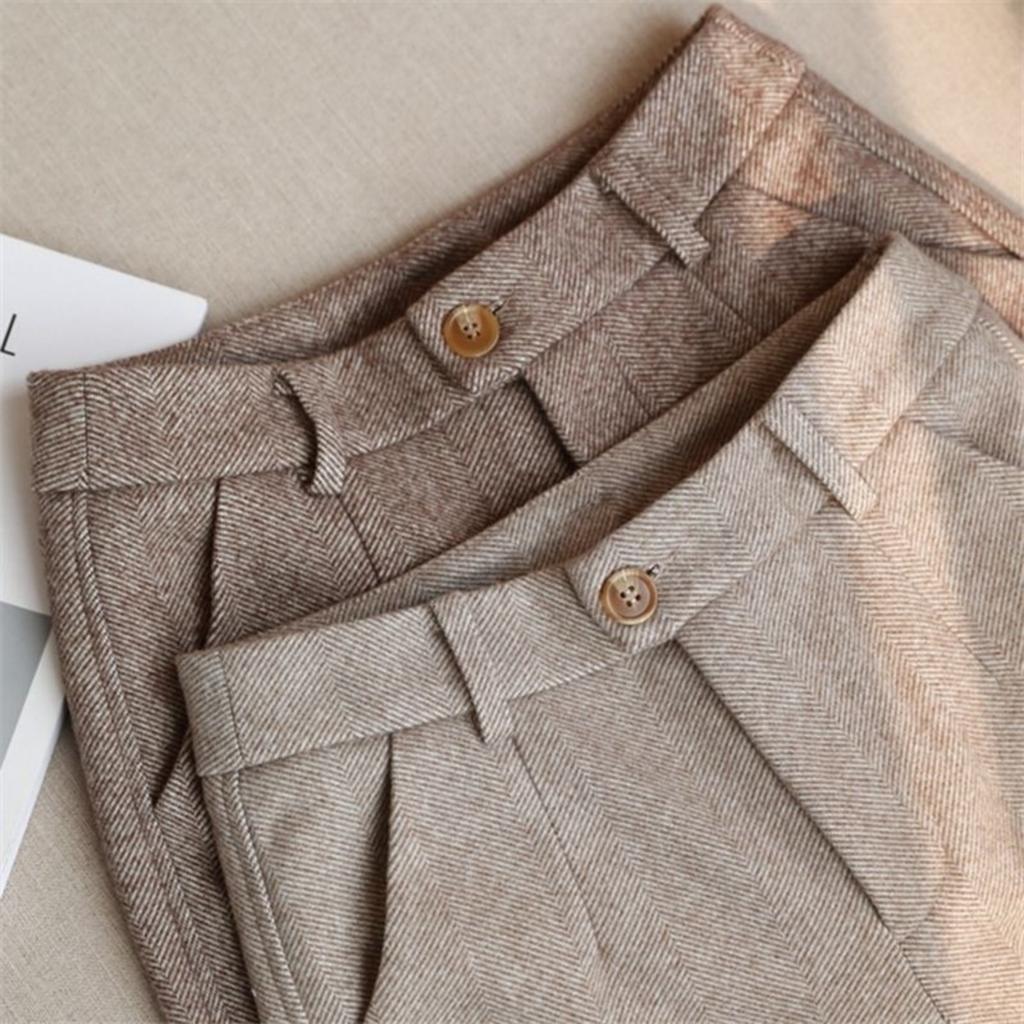 Women's High-waisted Thin Pants Straight Casual Pants Small Feet Suit Pants