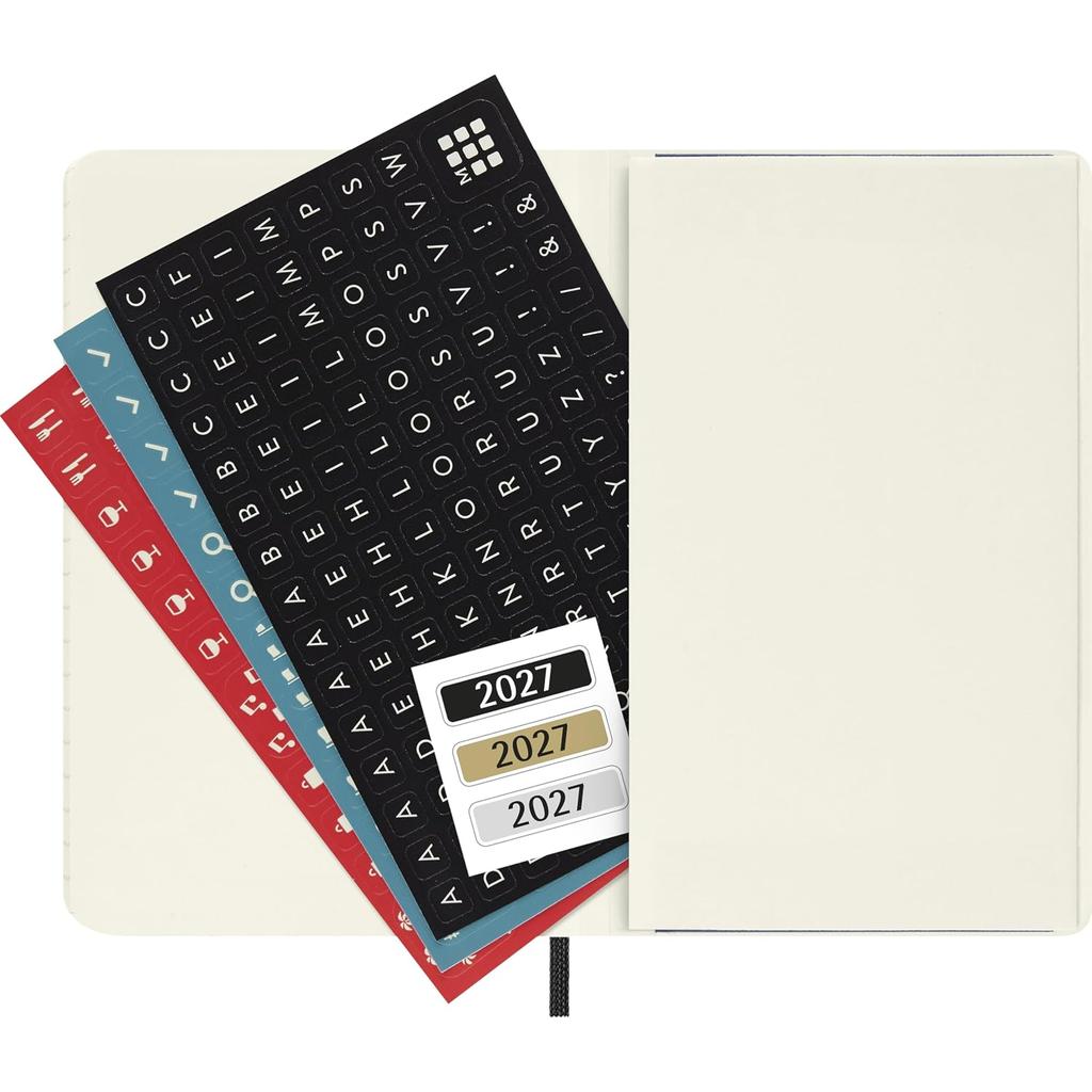 Weekly Horizontal Planner Moleskine 2027 Pocket Softcover Black 12 Month DSB12WH2Y27