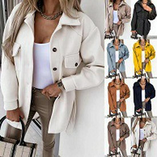 Women's 2023 Irregular Mid-Length Solid Color Hooded Single-Breasted Cotton Coat