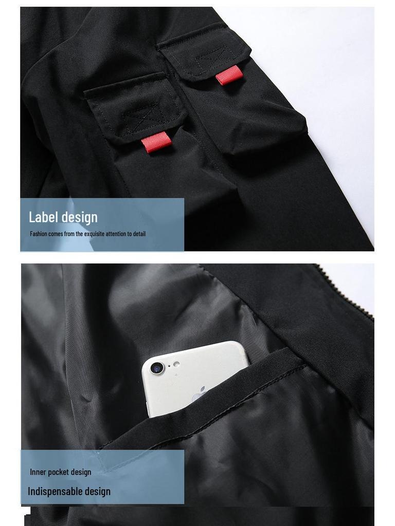 Pánská módní pracovní bunda nadměrné velikosti na jaro/podzim 2019