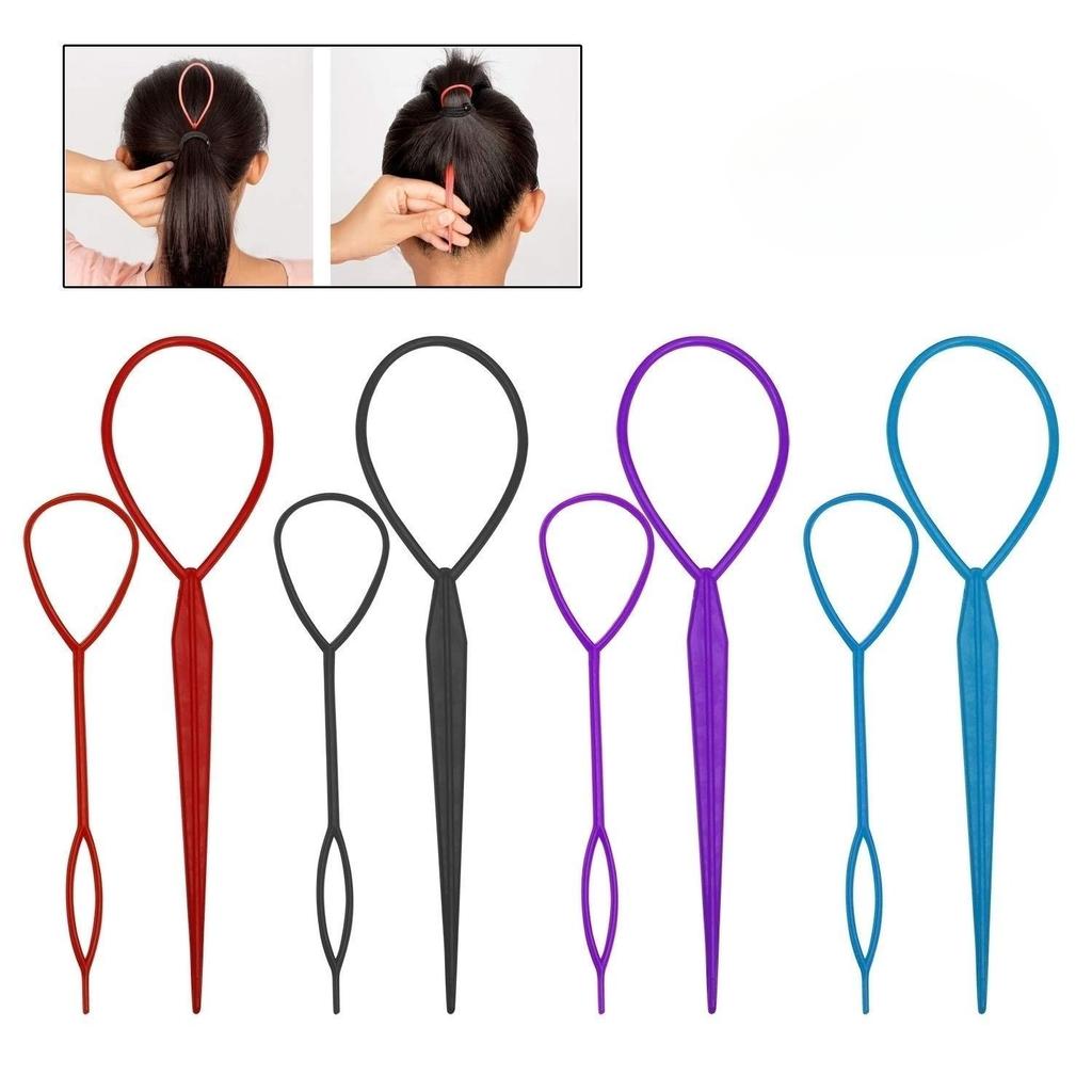 2 pezzi/set creatore di coda di cavallo anello di plastica nero clip coda di cavallo accessori per capelli treccia creatore strumento di styling per donne ragazze