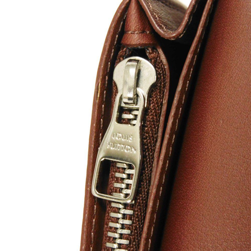 Used 12564 Portefeiulle Braza M61195 7940 New V Mark V Logo Bifold Brown Cuir Ombre Acajou Men's from Japan AUTHENTIC