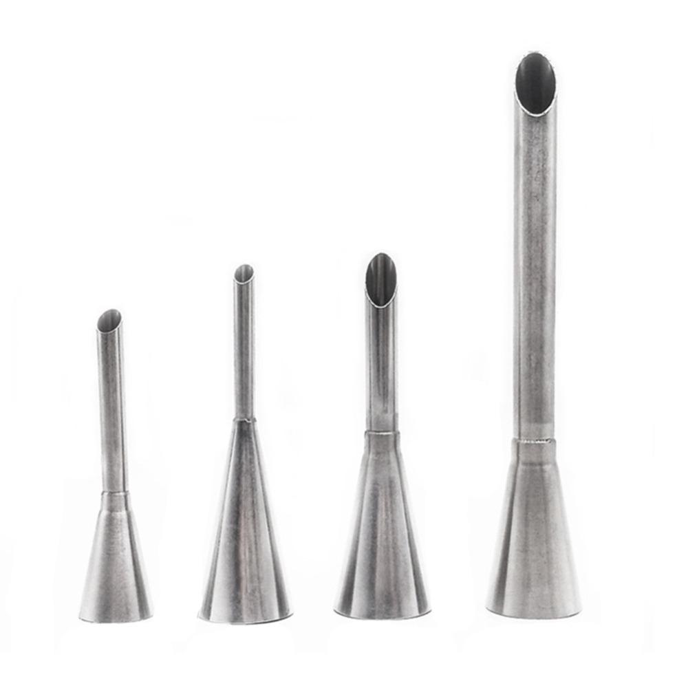4PCS Pointed Tip Cream Puff Piping Nozzle Long Nozzle Tip Eclair Piping Tip  Cake Cream Puff Filling