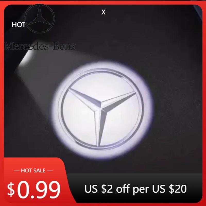 Hot Car Sticker LED Car Door Lights Logo HD Laser Decor Project Ghost Lamp For Mercedes Benz W176 W205 W166 W246 W212 A B C M ML