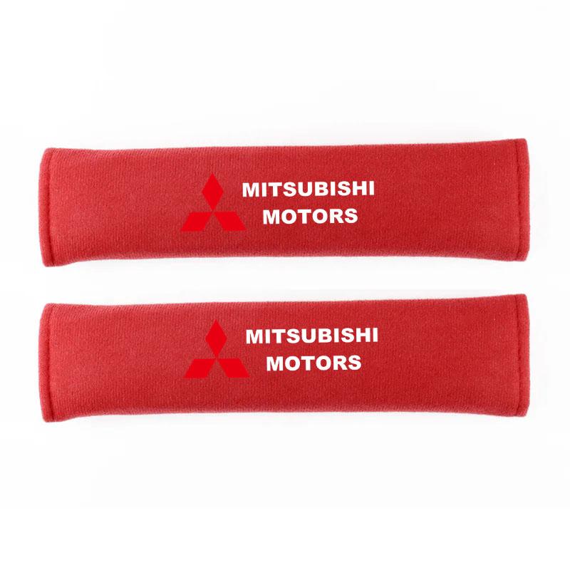 Car Safety Belt Shoulder Cover Pad Plush Seat Belt Shoulder for Mitsubishi Outlander ASX RALLIART Pajero Auto Accessories QC3