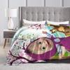 Cute Cartoon M Masha and Bear Blanket Coral Fleece Plush Summer Multi function Soft Throw Blanket for Sofa Travel Bedspread