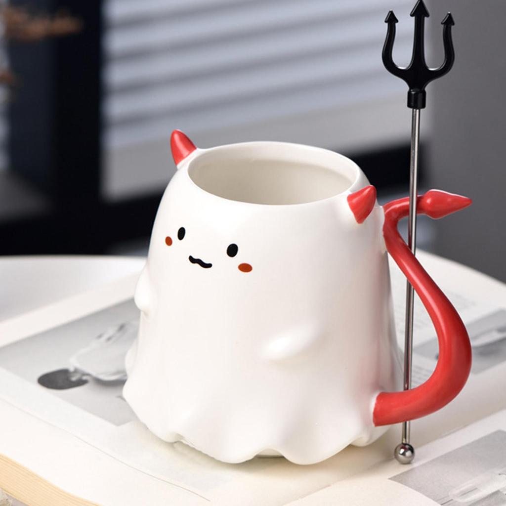 Halloween Ghosts Coffee Mug Heat-resistant Ghost Ceramic Tea Cup Cute Cartoon Ghost Demon Cup 500ml Multifunctional Drinking Mug