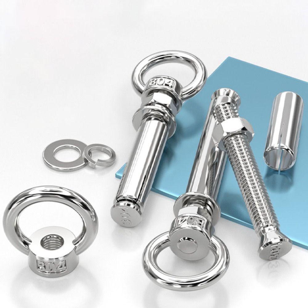With Ring Eye Screws Silver Ring Expansion Screws  Wire Pipe Clamp