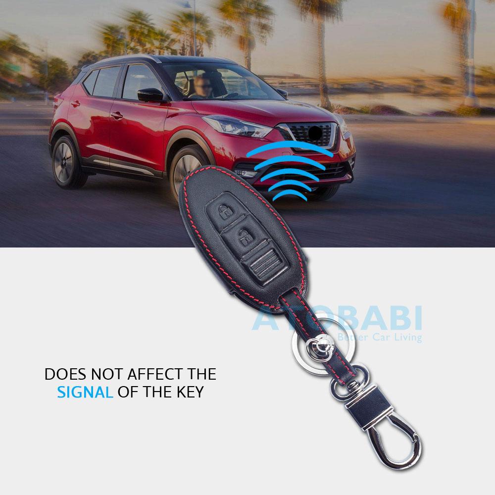 Leather Car Key Case For Nissan 350Z Almera Altima Armada Qashqai Cefiro Cube Juke Livina Remote Fob Protect Cover Keychain Bag