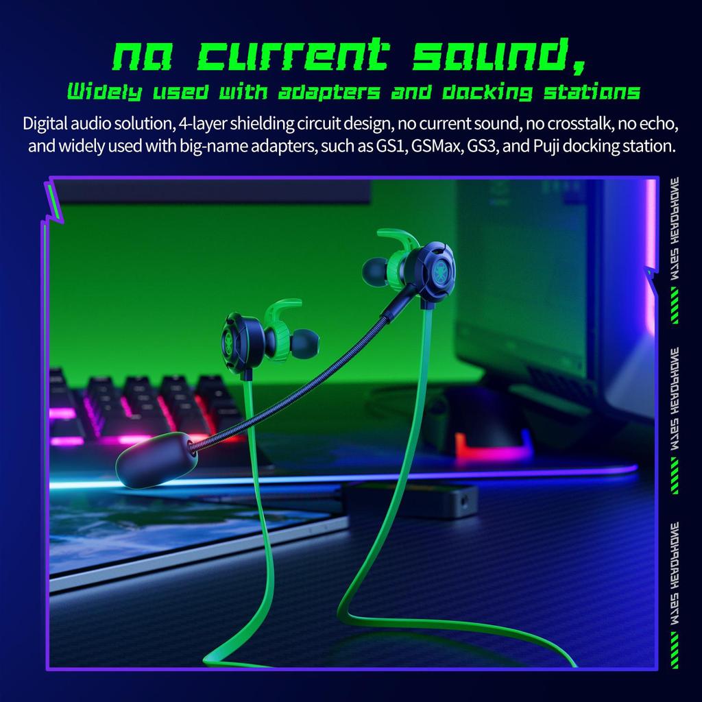 Type-C Pukee M762 Noise-Canceling Wired Gaming Earbuds
