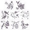 Herbruikbare Bloem Schilderen Stencils Mooie Bloemen Vogels DIY Kunst Ambacht Sjablonen op Hout Behang Kaart Canvas Deur 8x