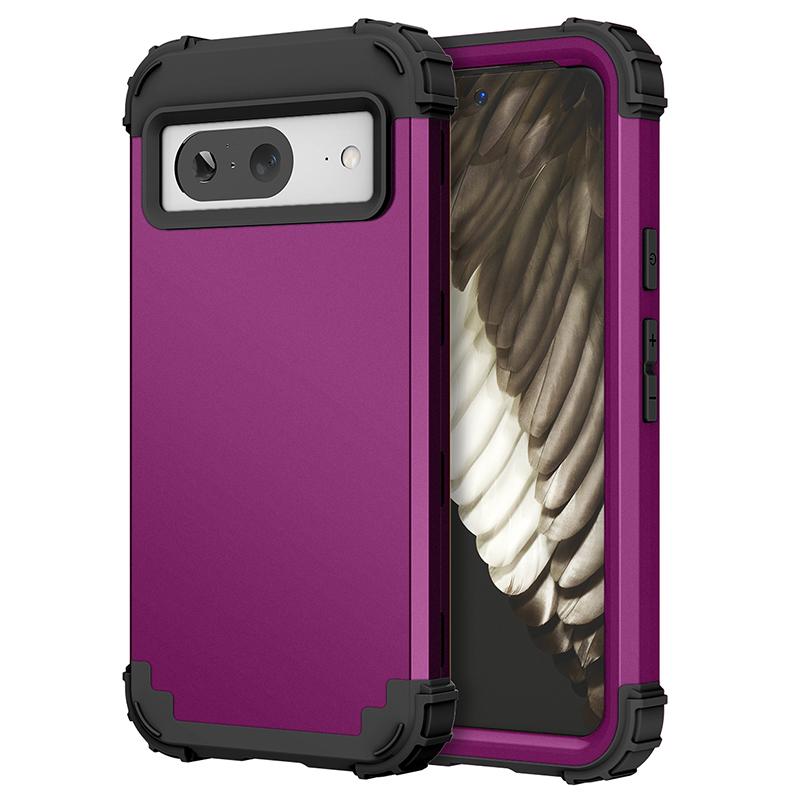 

L-Style PC+TPU Чехол для телефона для Google Pixel 8, Противоударный чехол для мобильного телефона Dark Purple+Black