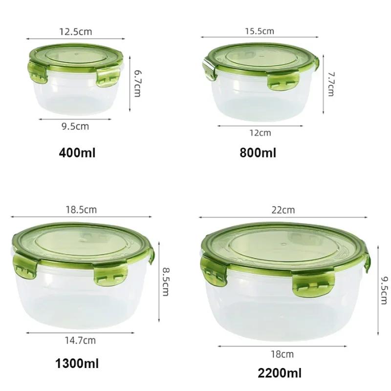 4Pcs/set Food Grade Fridge Organizer Food Storage Container Fresh Fruit Storage Box Snack Sealed Jar Lunch Box Kitchen Organizer