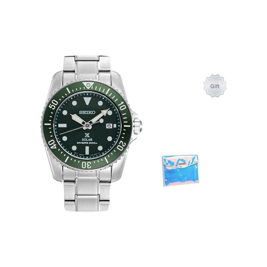 Seiko Prospex Series Business Casual Solar Movement Stainless Steel Watch Green Dial Men watches SNE583P1