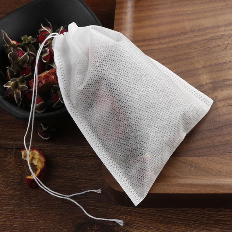 100/50PCS Tea Bags Disposable Non-woven Fabric Tea Filter Bag Spice Coffee Tea Infuser with String Heal Seal Teabag Empty Pouch