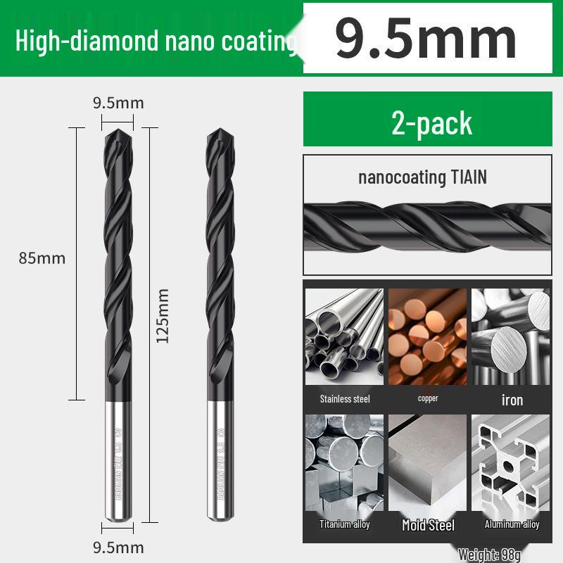 Nano Twist M35 Cobalt Straight Shank Drill Bit: Industrial-Grade with Large Capacity Spiral Flute for Fast Chip Removal