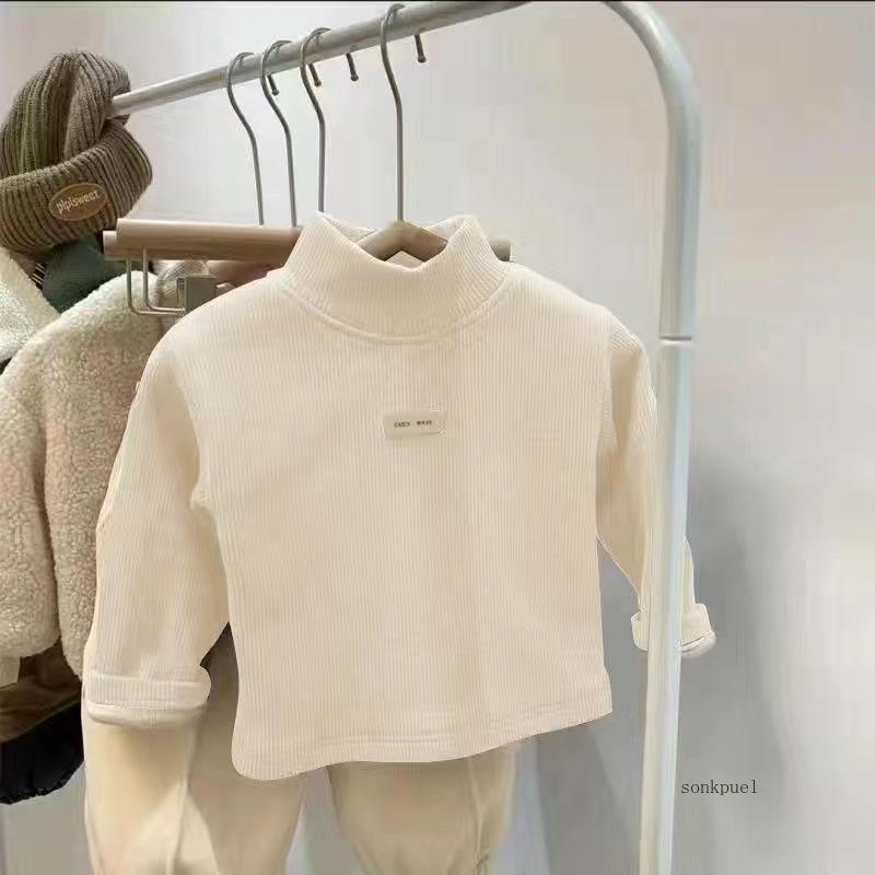 Kinder Mädchen Unterhemd Neu Warm Kinder T-Shirt mit Unterteil Baby Jungen Plüsch Verdickte Kleidung