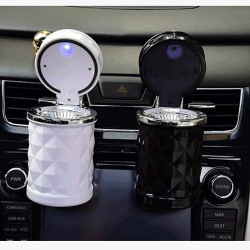 Portable Ashtray for Car Mini Trash Can Detachable Smokeless Ash Tray with LED