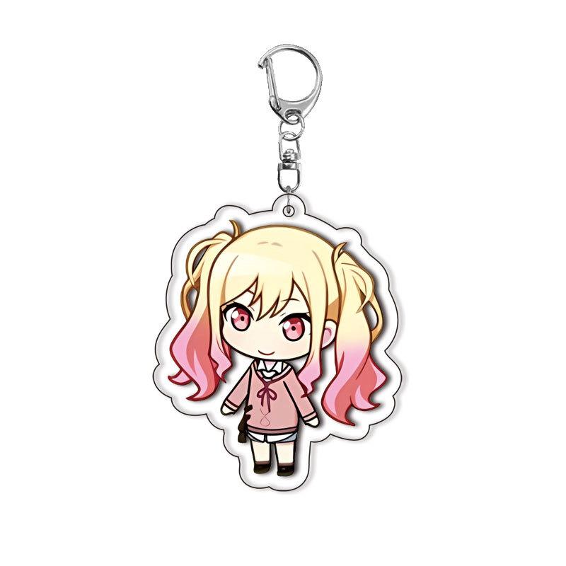 PJSK Kawaii Cute Anime Characters Acrylic Keychain Ornaments Girls Cartoon Backpack Charm Keyring Jewelry Accessories Gifts Toys