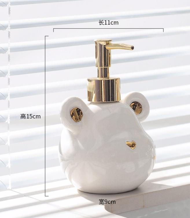 Ceramic Art Cartoon Bear Lotion Bottle, Bathroom Accessories, Household Shower Gel, Sub Packaging Bottle, Luxury Shampoo Bottle