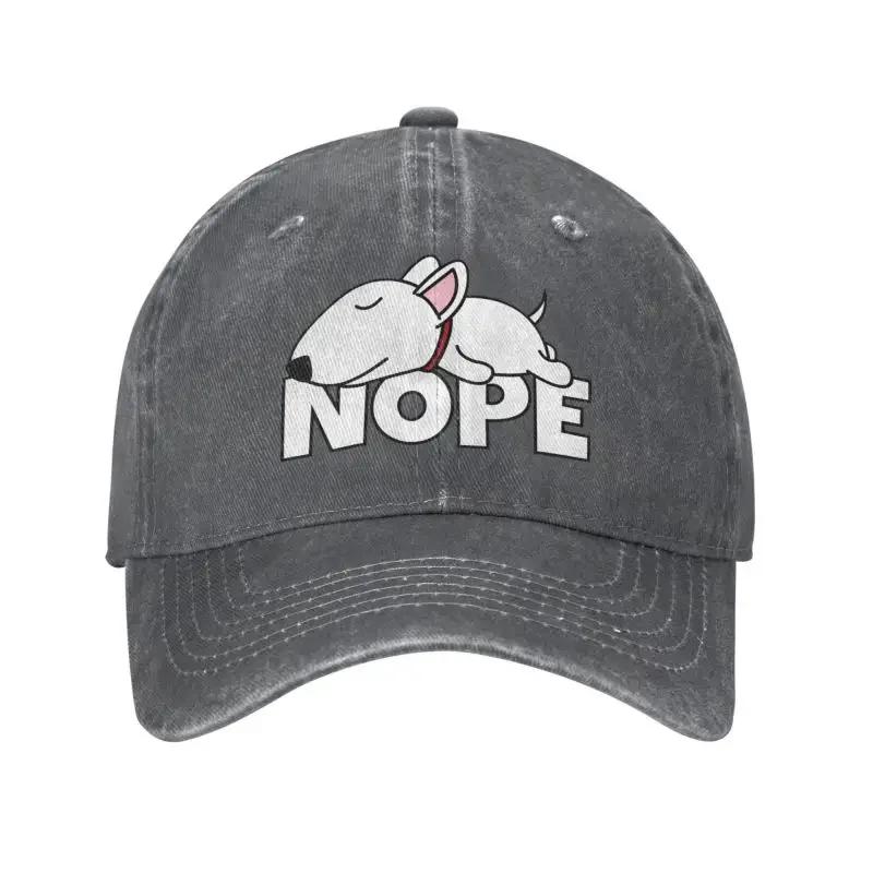 Custom Cotton Nope Bull Terrier Dog Baseball Cap Outdoor Women Men's Adjustable Dad Hat Autumn