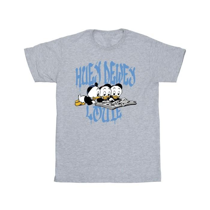 Disney Girls Huey Dewey Louie Reading T-Shirt