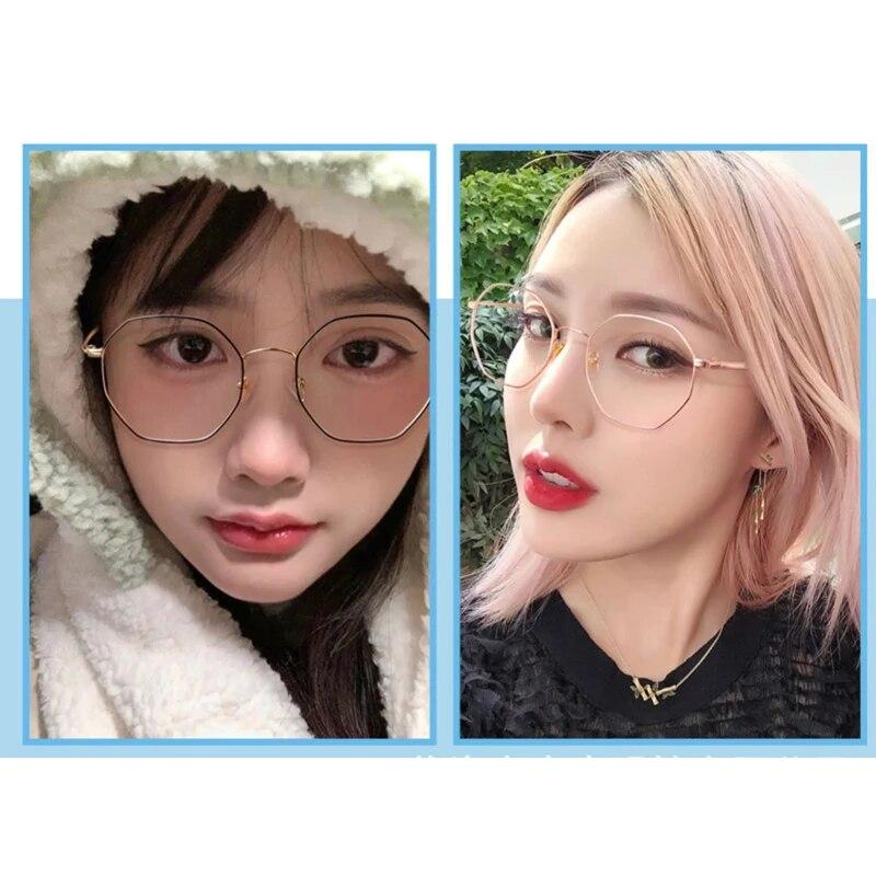 Fashion Polygonal Finished Myopia Glasses For Men And Women Anti Blue Light Diopter 0 -1.0 -2.0 -3.0 -3.5 -4.0