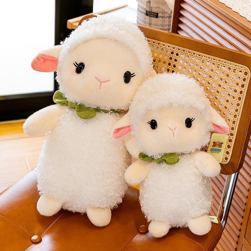 Păpușă drăguță de miel rulat, jucărie de pluș de miel, păpușă pentru mașină, aruncare la nuntă, cadou de ziua de naștere pentru copii