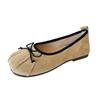 303-11 Retro Abendwind Sanft mit Rock Einzelne Schuhe Damen 2025 Neu Gefaltete Flache Oma-Schuhe Umstandsschuhe