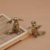 Solid Brass Office Desk Decoration Ornament Anti-Squirrel Bronze Tea Pet Craft Gift Handheld Piece