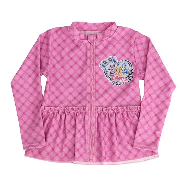Bandai Kimi To Idol Rashguard Swimsuit 572 Pink [Airin] PreCure Girls' (100cm/110cm/120cm) (Pink/Purple) 69385-07-06