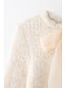 2024 Women's Winter Transparent Yarn Knit Top with Bow Brooch - European & American Style Fashion