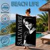 Serviette de plage Damon Salvatore Romance, Microfibre Super Douce, Cadeau Parfait pour Elle/Lui, Anniversaire, pour Piscine, Plage, Voyage, Décoration Fête de Plage