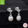 Natural Freshwater Pearl Mozzarella Stud Earrings, Women'S Exquisite Luxury S925 Silver Mozzarella Diamond Earrings.