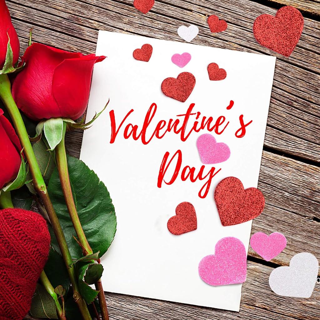 240 Stück Glitzernde Herzaufkleber Selbstklebende Schaumstoffaufkleber für Valentinstagsgeschenk Liebesaufkleber Kind Kinder Kunsthandwerk Partydeko