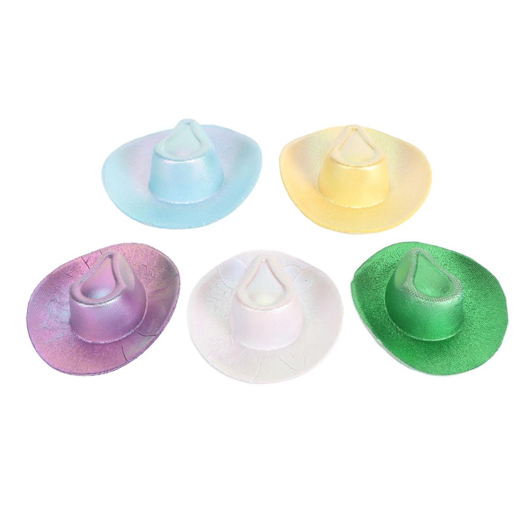 5pcs Mini Cowboy Hat Cute Decorative Miniature Cowboy Hat Multipurpose Dollhouse Hat for Pet Wine Bottle