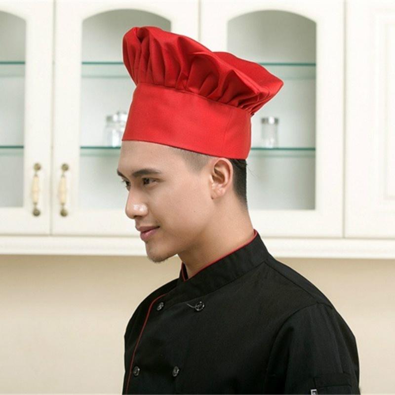 8 Color Chef Hat for Men Kitchen Hotel Supplies Working Pleated Mushroom Cap Adjustable Chefs Uniform Hat Kitchen Tools