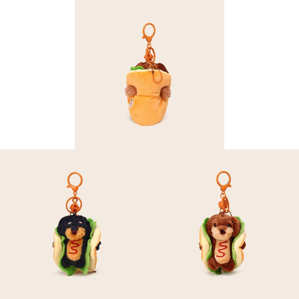 Hot Dog Dog Keychain Plush Accessory With Soft Material For Kids And Teens
