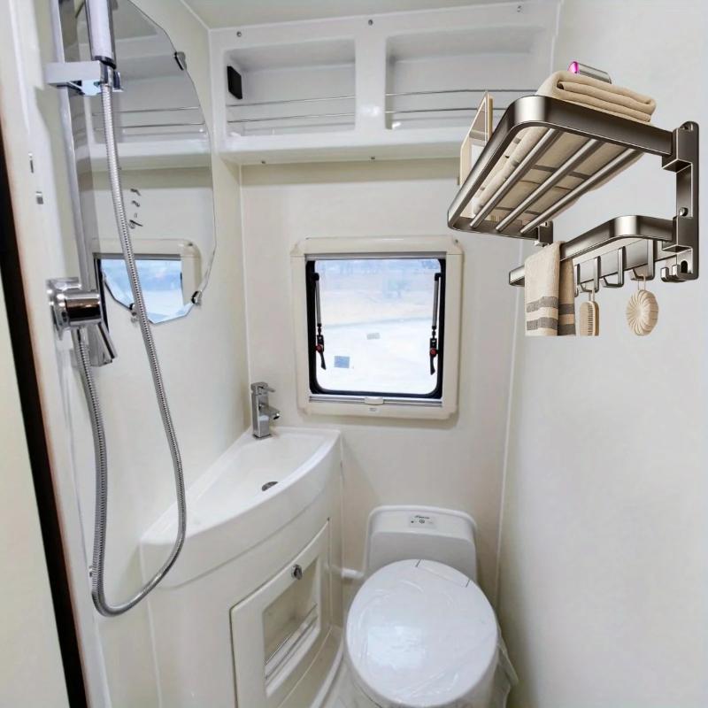 60Cm Stainless Steel Towel Rack Bathroom Foldable Towel Bar Bathroom Shelves Wall Mounted Towel Hanger