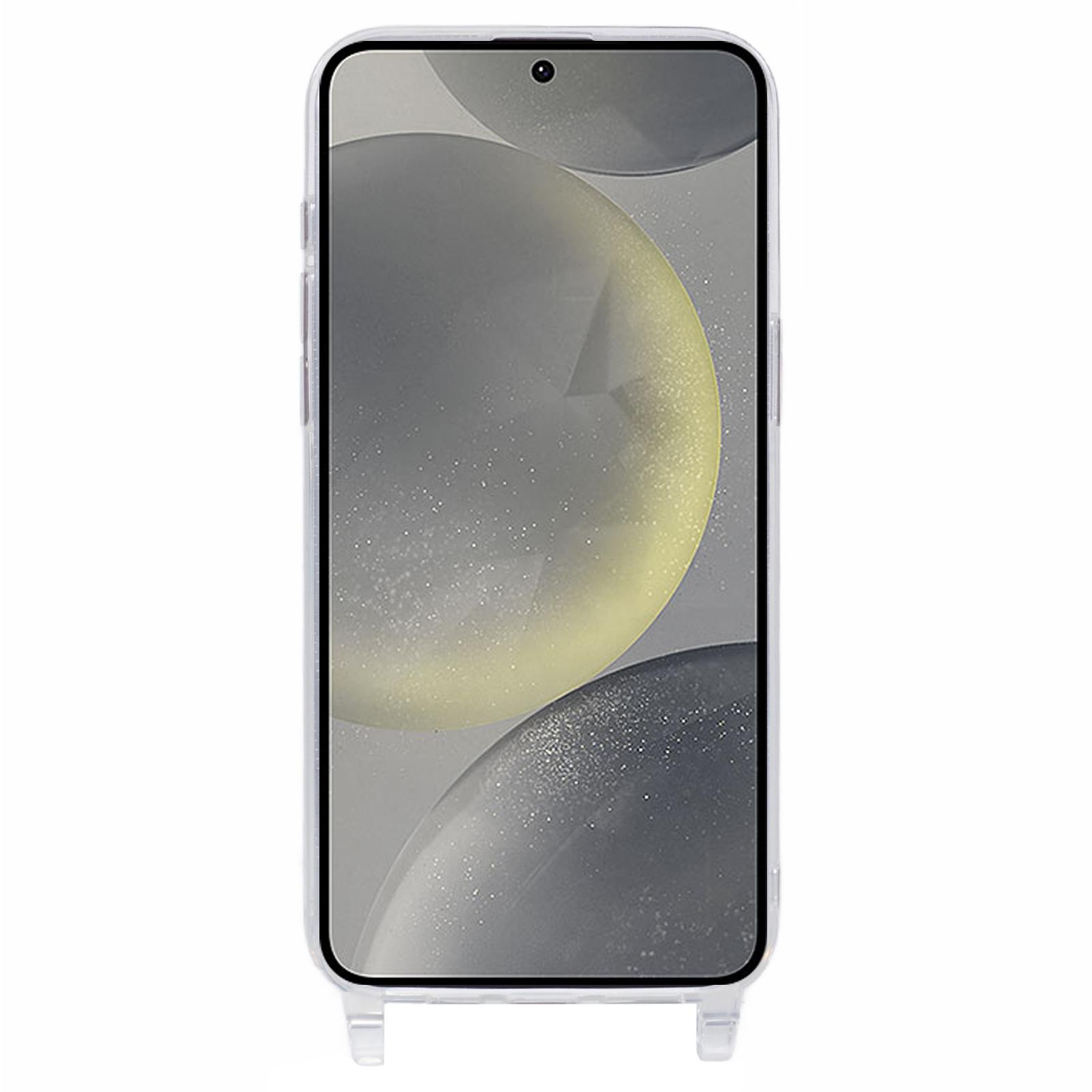 

For Samsung Galaxy S24+ Case TPU 1.8mm Clear Phone Cover with Lanyard Holes Style A