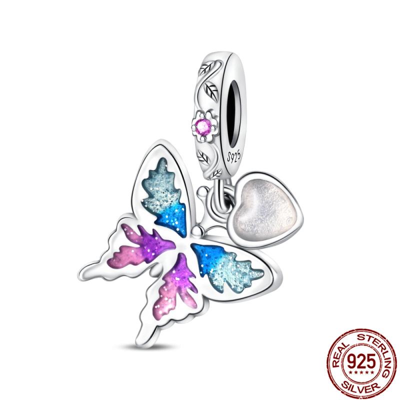 Fit Charms Fororiginal Bracelets 100%Copper Luminous Butterfly Series Beads Diy Jewelry Making For Women Gift