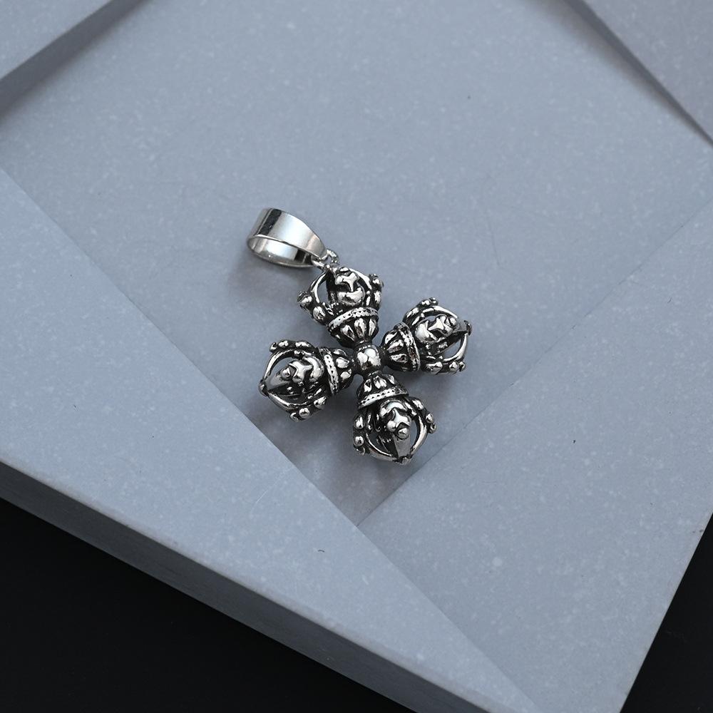 Collana Pendente Pestello Vajra Incrociato Stile Cinese Femminile Alto Senso Nicchia Vento Freddo Catena Clavicola
