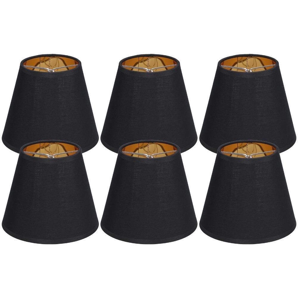 

6PCS Clip On Design Lampshade Fabric Small Lamp Shades Modern Lamp Cover Table Lamp чорний