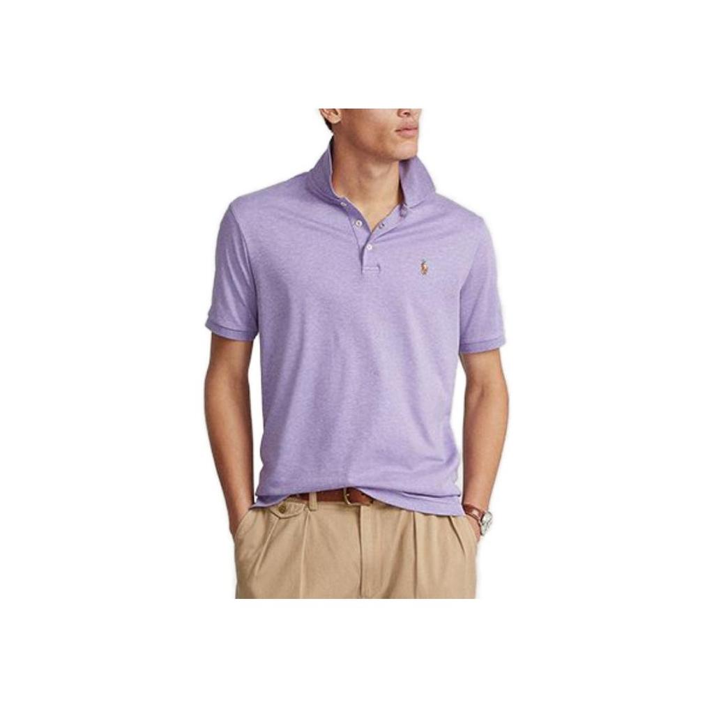Polo Ralph Lauren SS23 Solid Color Short Sleeve Polo Shirt Men tops Purple 710870645-010