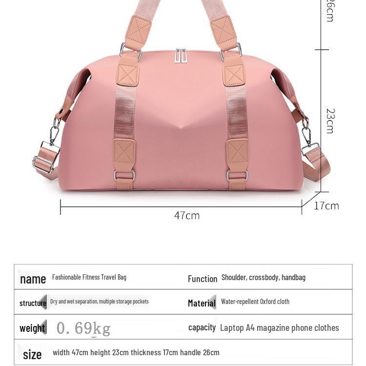Borsa da Viaggio Duffel Impermeabile di Grande Capacità con Separazione Umido/Secco per Palestra, Nuoto, Yoga, Viaggi di Lavoro - Unisex
