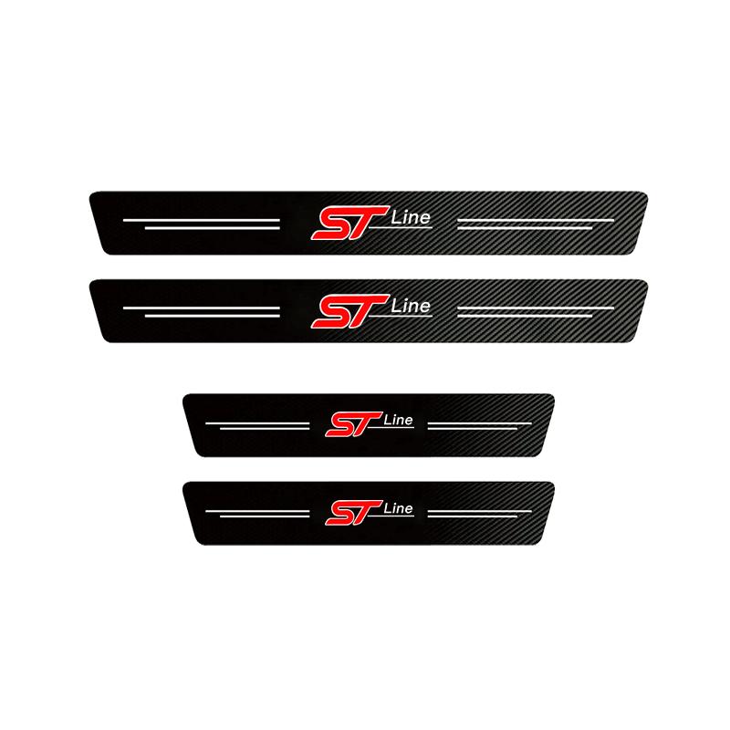VOPL3 Car Carbon Fiber Trunk Stickers Car Threshold Sticker For Ford Focus Fiesta Mondeo Explorer Transit Fusion Auto Decorative Decal