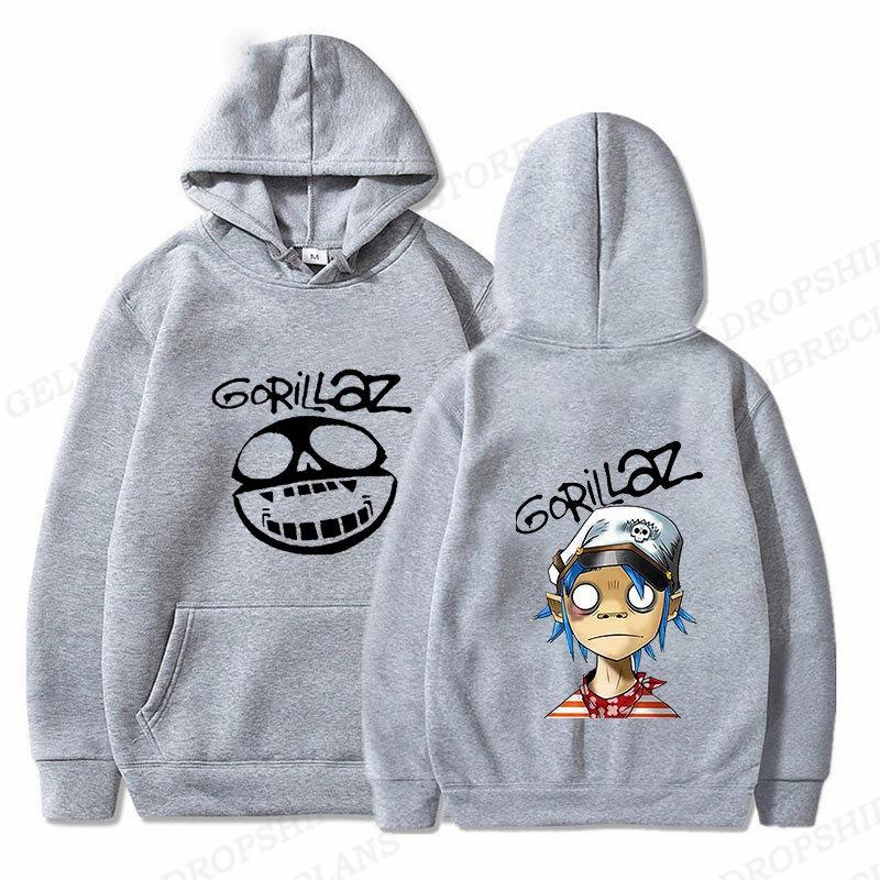 Rock Band Gorillaz New Men's Hoodies Boys Harajuku Girls Hip Hop Pullover Fancy Music Gift Casual Loose Comfortable Sweatshirt