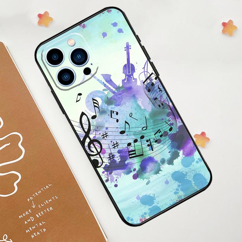 Musical Music Note Phone Case For iPhone 17 Pro Max 14 11 15 16 Pro Max 12 13 Mini 16 Plus 16e 17 Air Funda