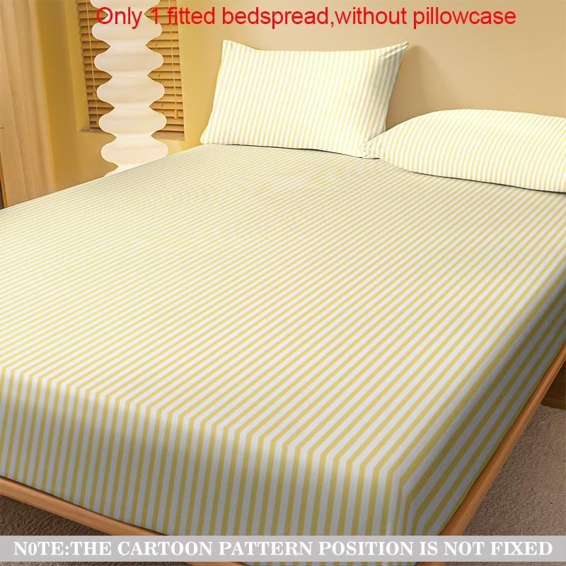 1 Simple modern Stripe Geometry printed matte Fitted Sheet, bedroom printed bed cover, bedding (excluding pillowcases)