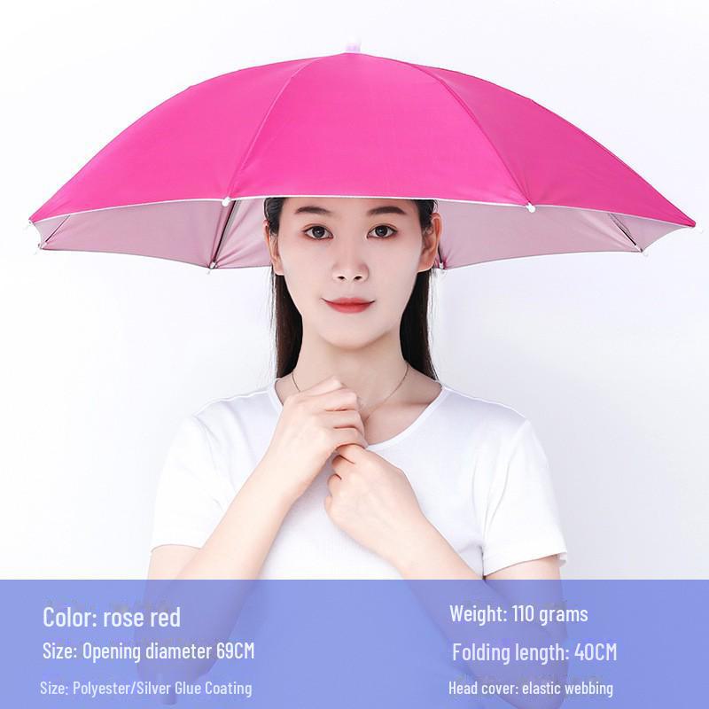 Large Folding Fishing Hat Umbrella for Adults & Kids – Unisex Outdoor Headwear with Prints